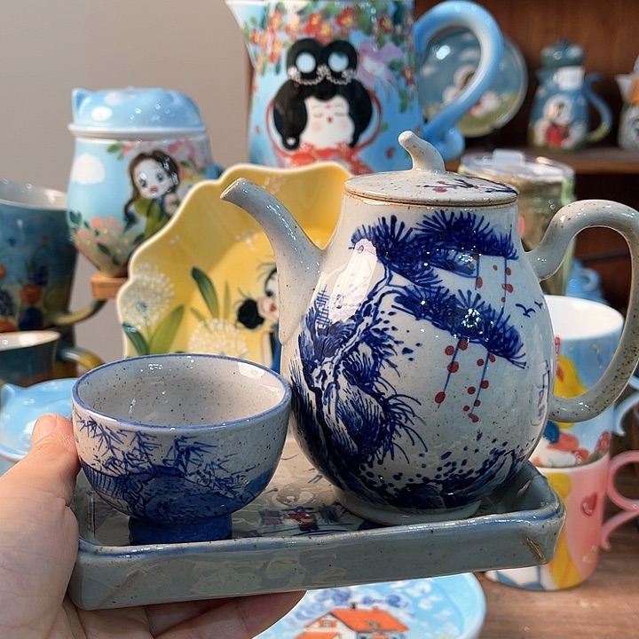 陶景德镇釉下手绘陶瓷 