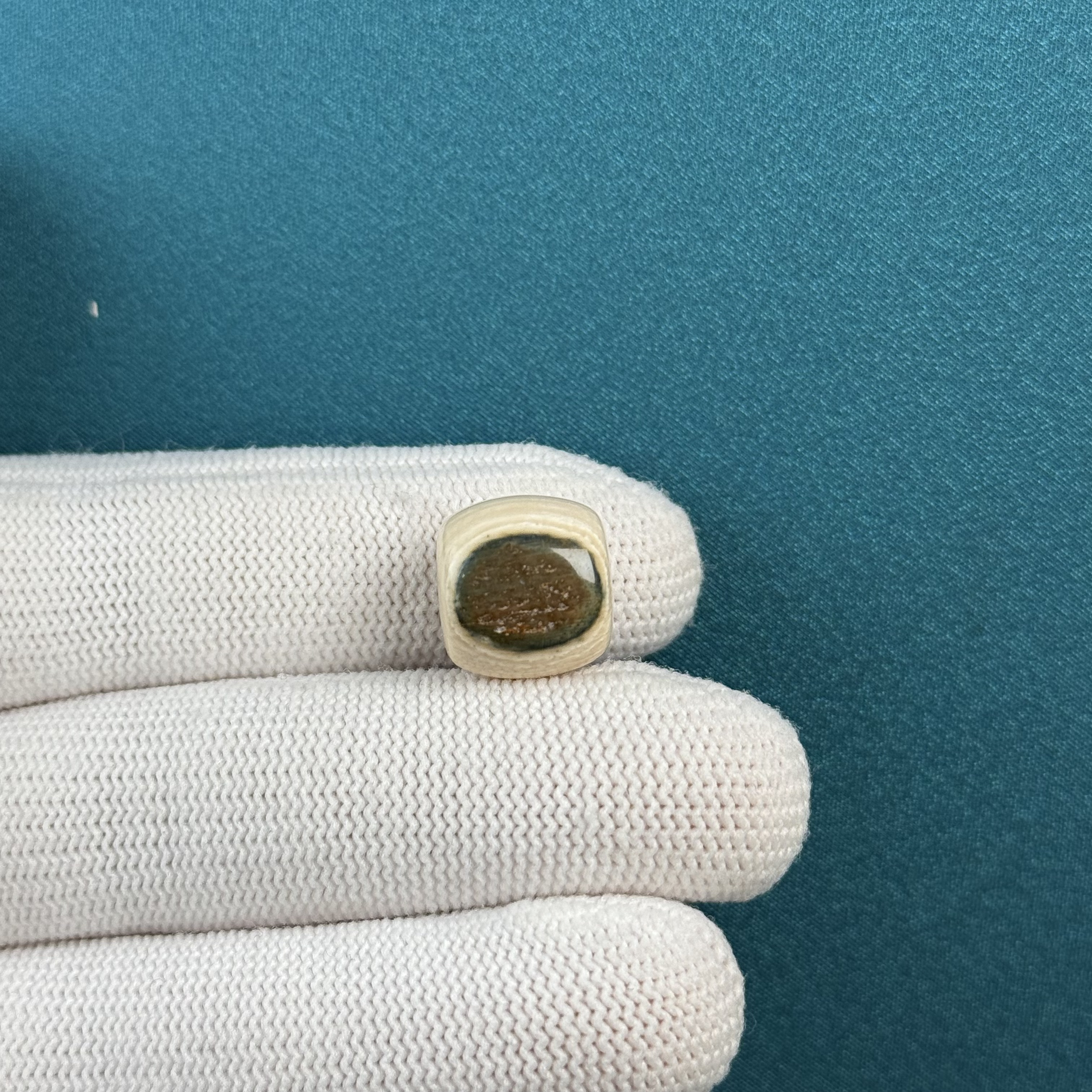 D52-23天然猛犸牙 蓝眼睛桶珠13*12.4mm支持复检假一罚十