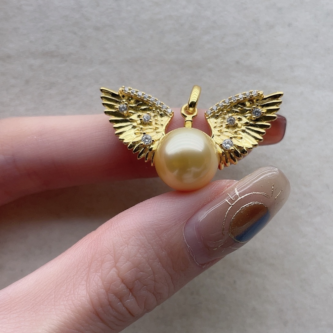 海水珍珠吊坠93银S925镶嵌