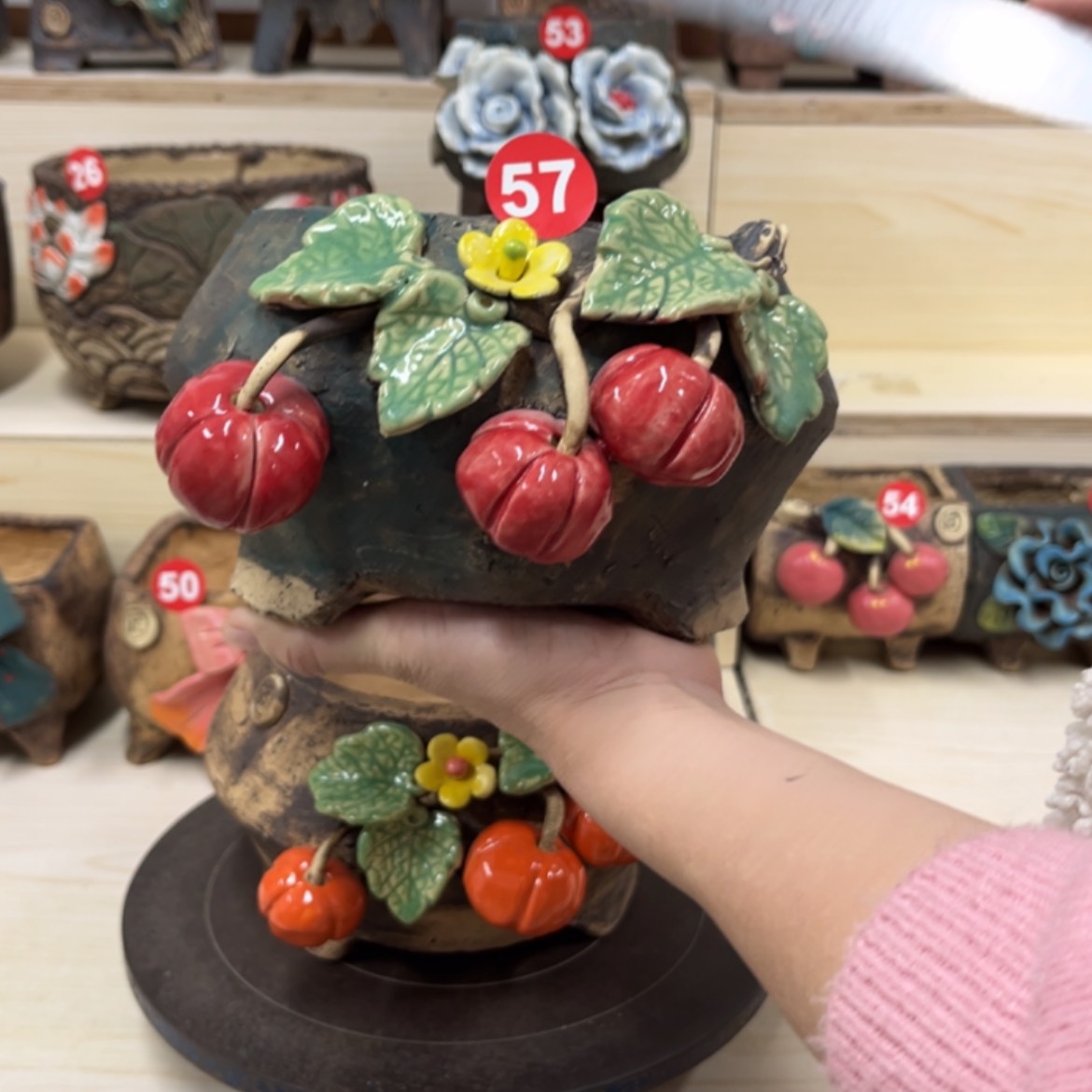 【闪购商品】紫砂花盆57号内口13外高12