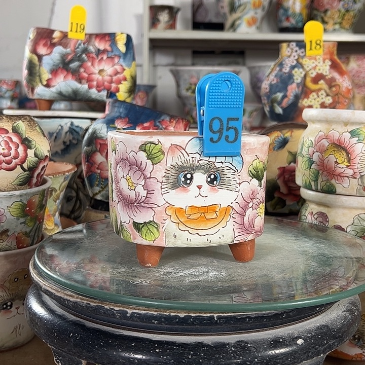 满38包邮 景德镇幸运花盆