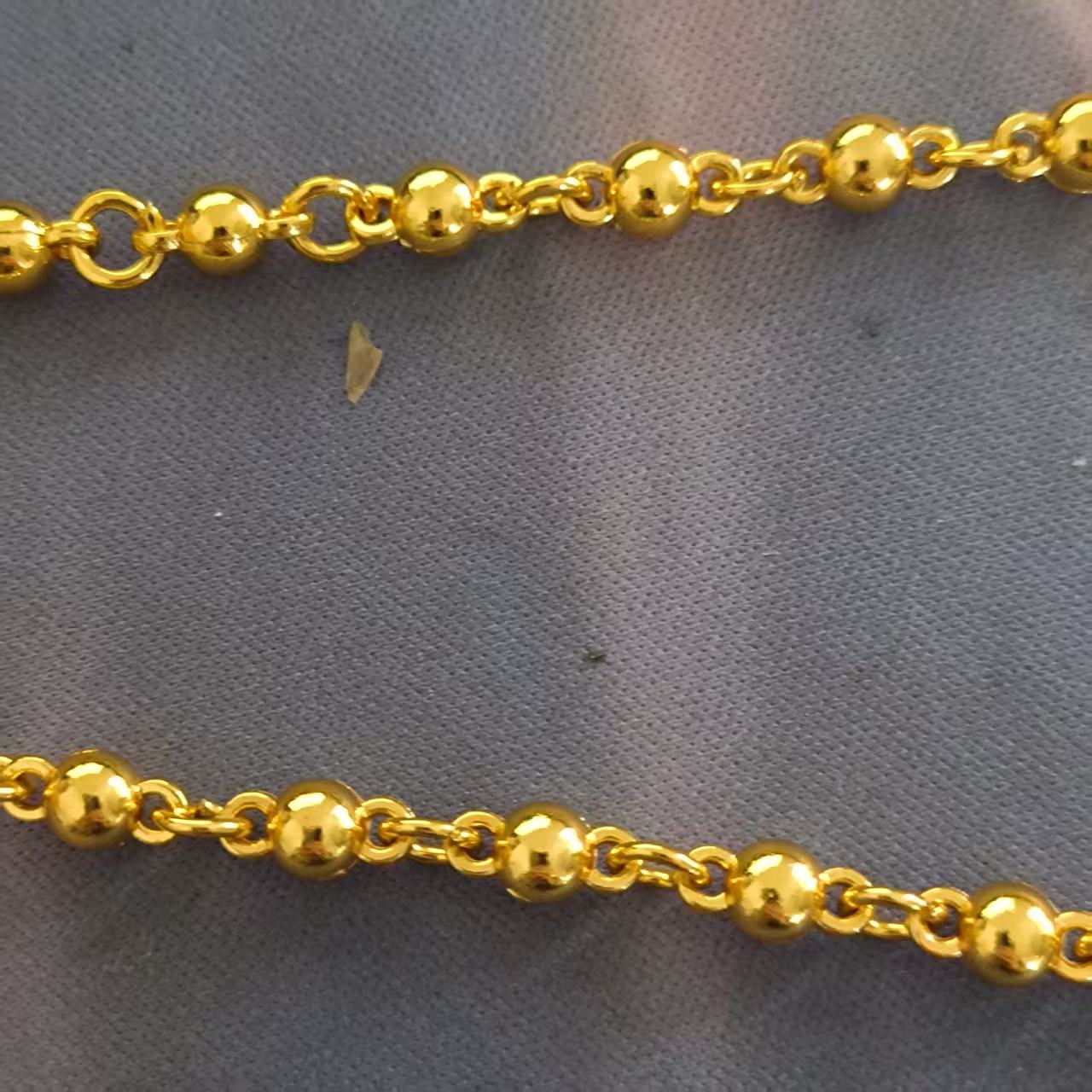 sg纯箔轻奢黄黄小圆珠项链sy1144