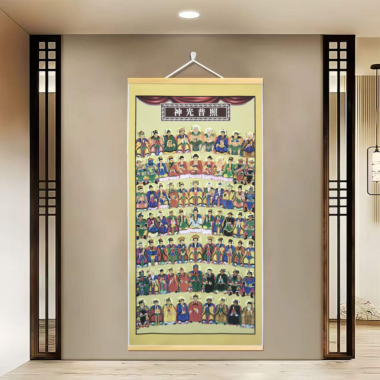 [711七十二全图]60x120cm现代简约挂轴装饰画办公室家居装饰画