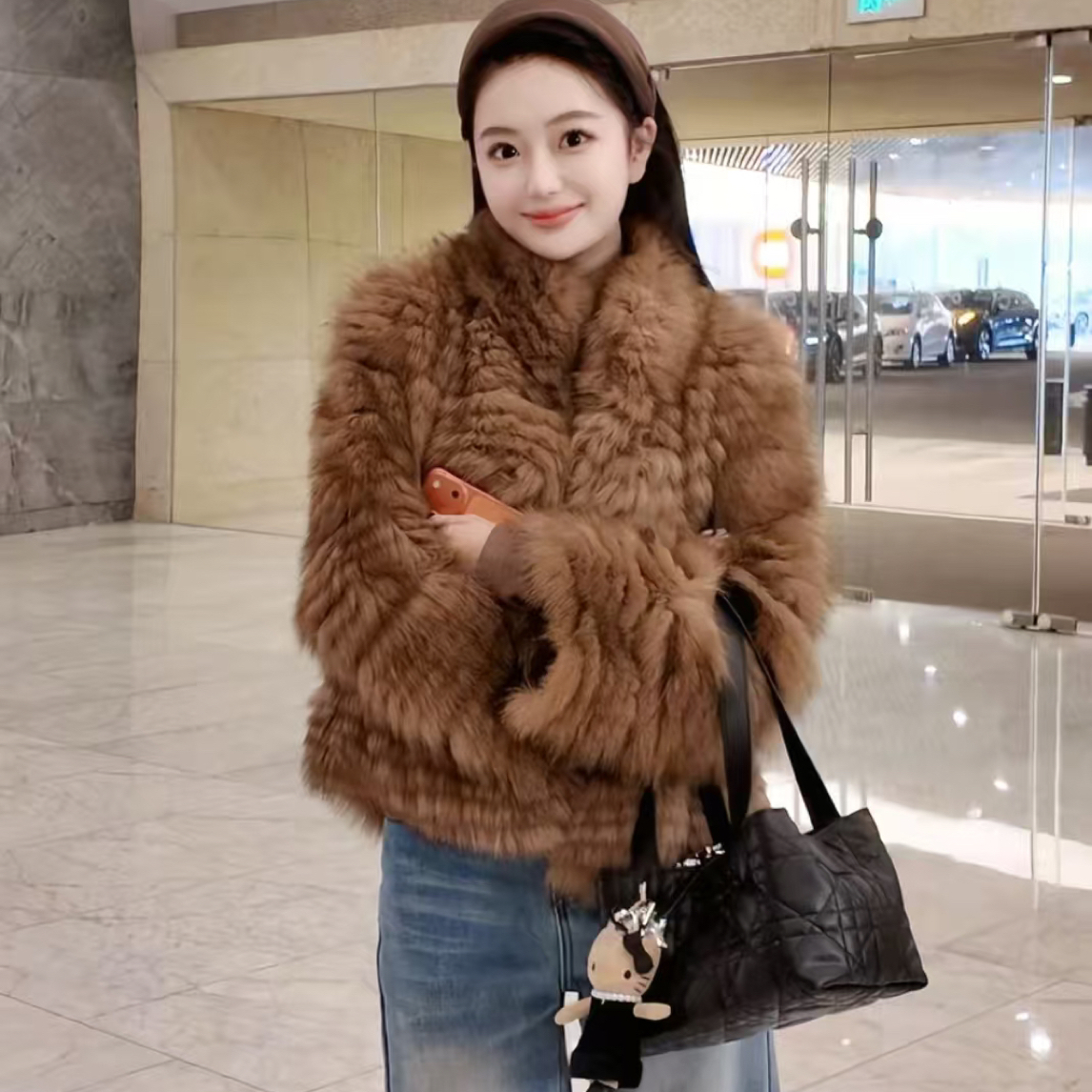 狐狸毛车条皮草外套女2025冬新款高级感毛毛大衣