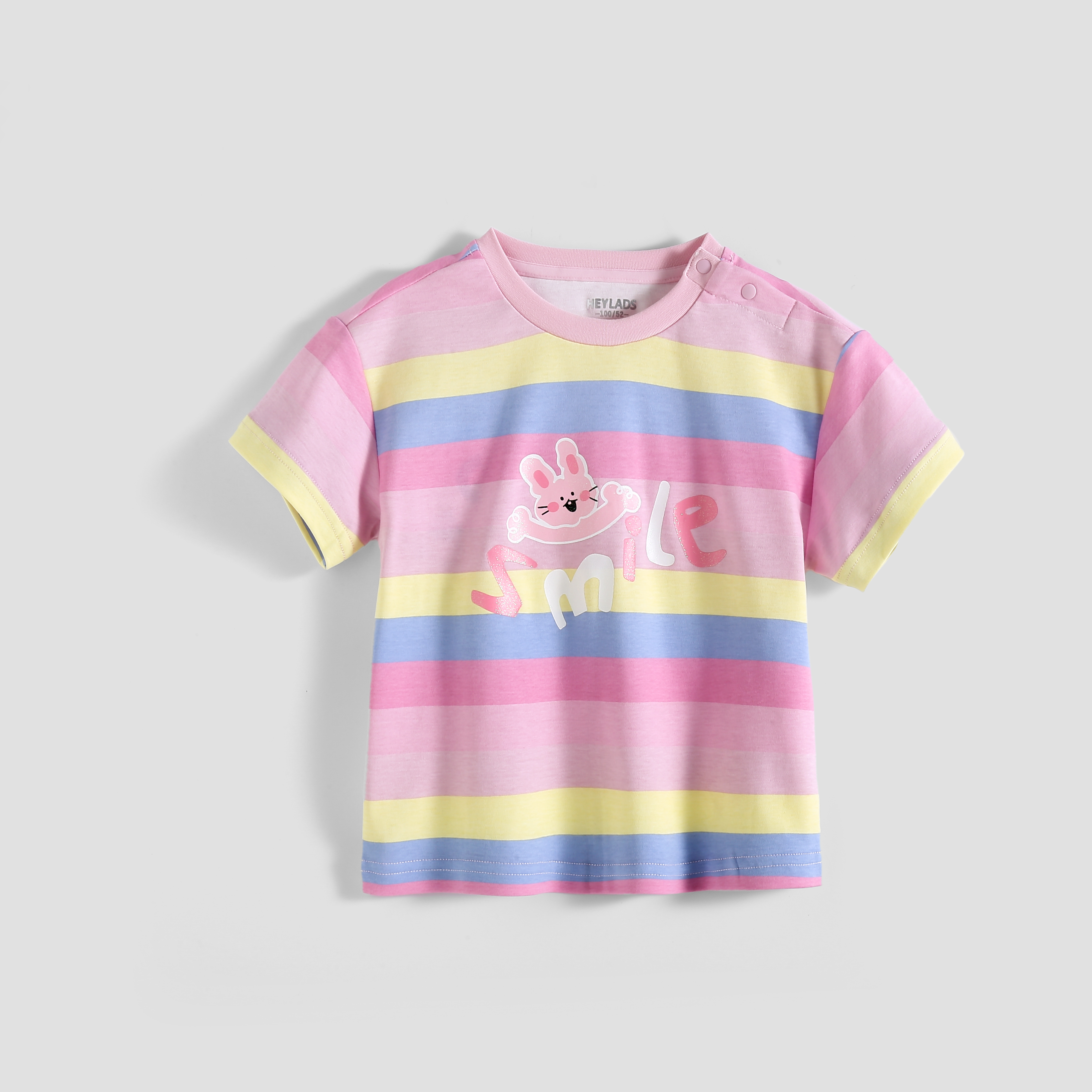 男生女生女婴童甜美多彩条纹短袖T恤NJTCJ24929*