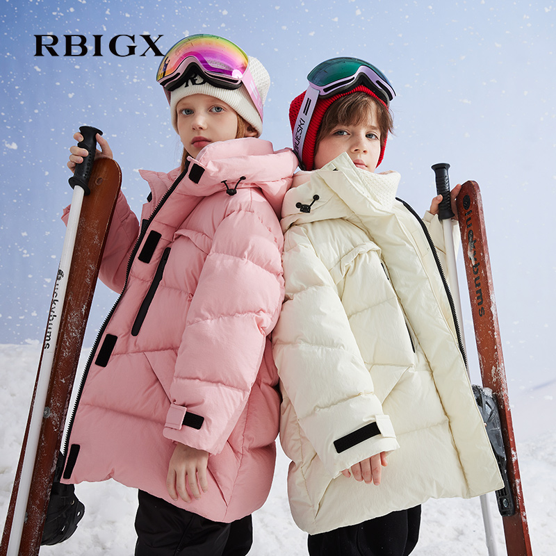 RBIGX瑞比克童装2025冬季新款连帽宽松保暖加厚羽绒服YF4DR2737