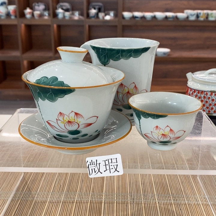 微瑕釉下彩纯手绘手工绘制