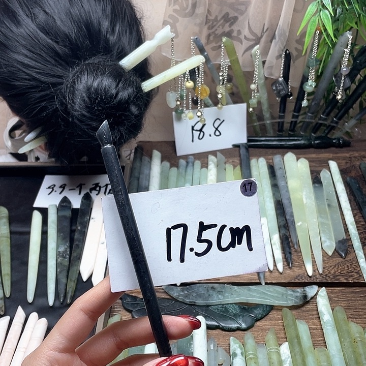 蛇纹石玉发饰合金