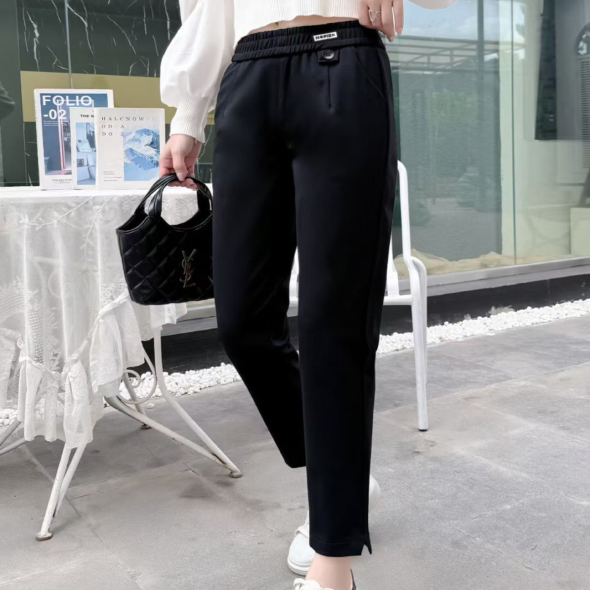 3303秋款西装面料修身小脚裤（九分）