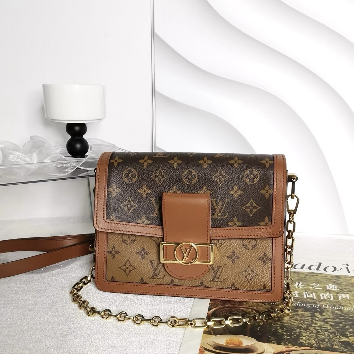 95新 LouisVuitton/路易威登 LV路易威登 达芙妮老花中号 
