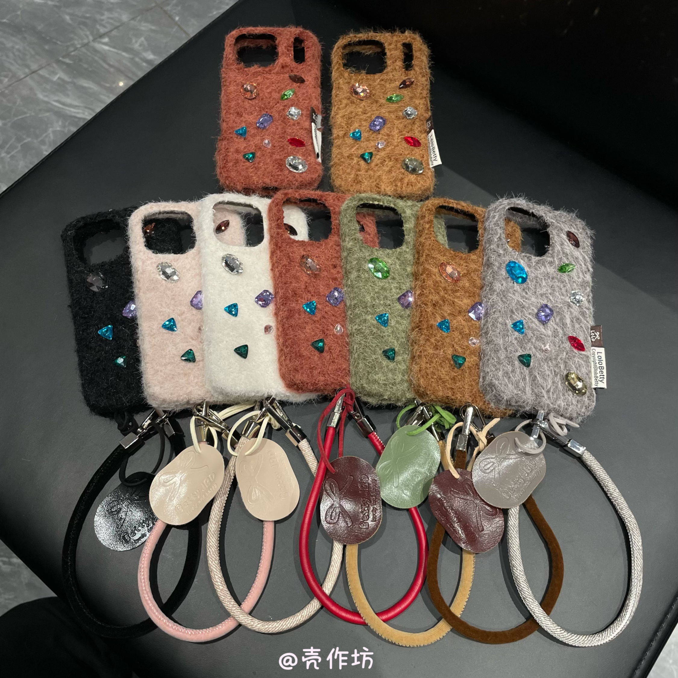 气质彩钻立体毛绒风格适用苹果iPhone17promax/16/15全包手机壳