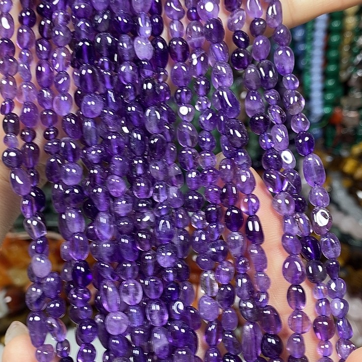 玛瑙/玉髓未镶嵌珠宝半成品天然紫水晶一条