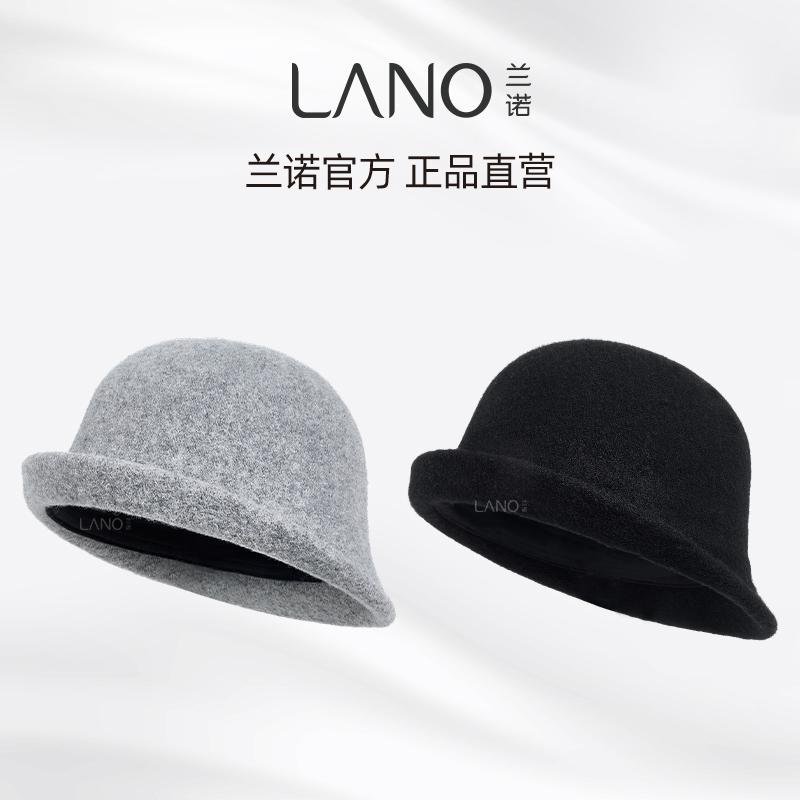 兰诺冬季英伦复古圆顶礼帽气质ins风卷边小圆帽