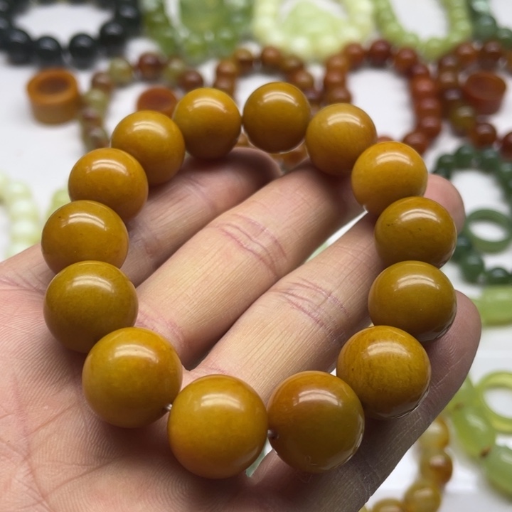 蛇纹石玉手串15+未镶嵌