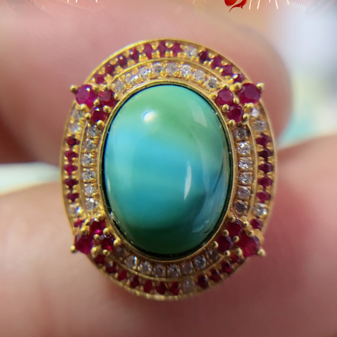 绿松石配饰18K金镶嵌