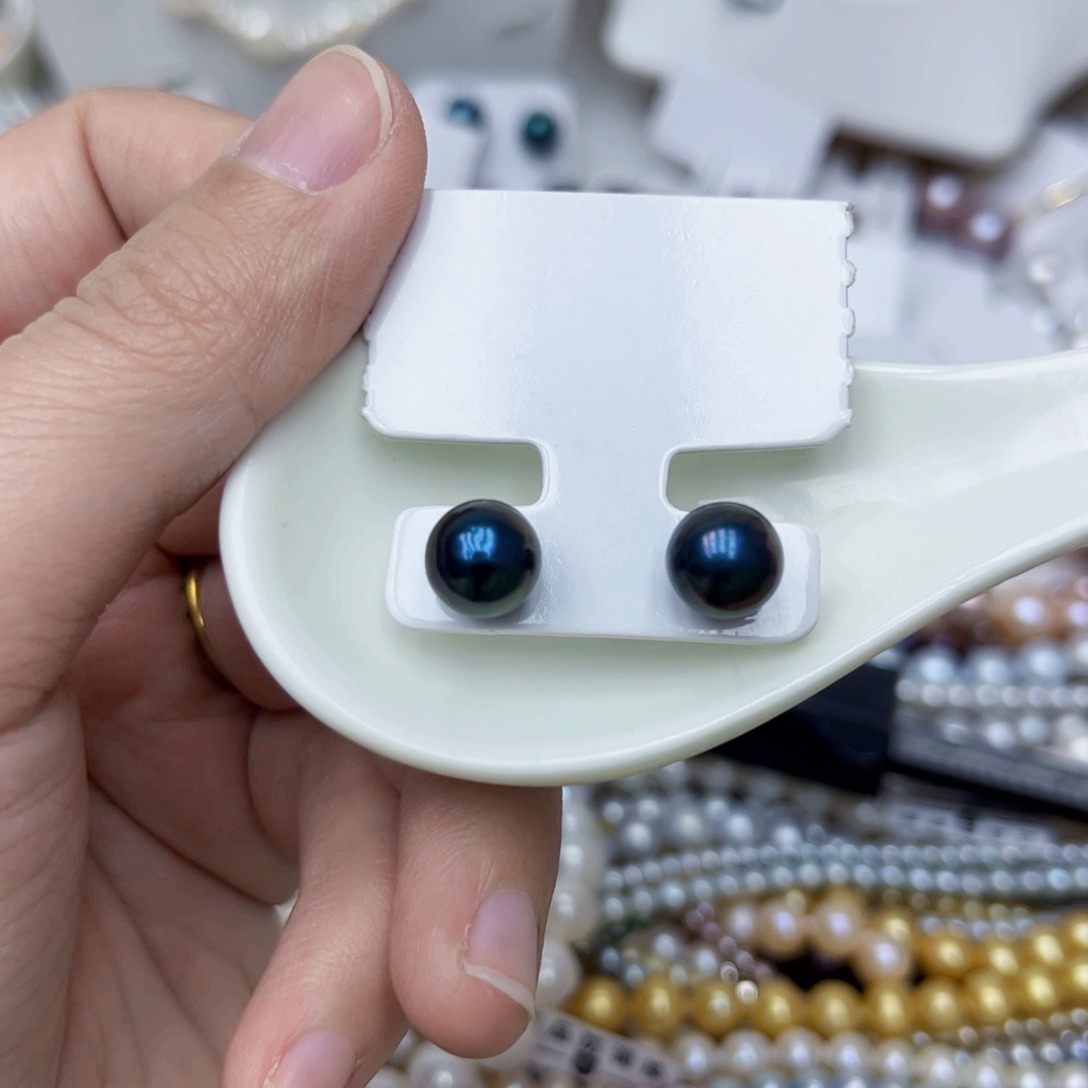 淡水珍珠耳饰银S925镶嵌