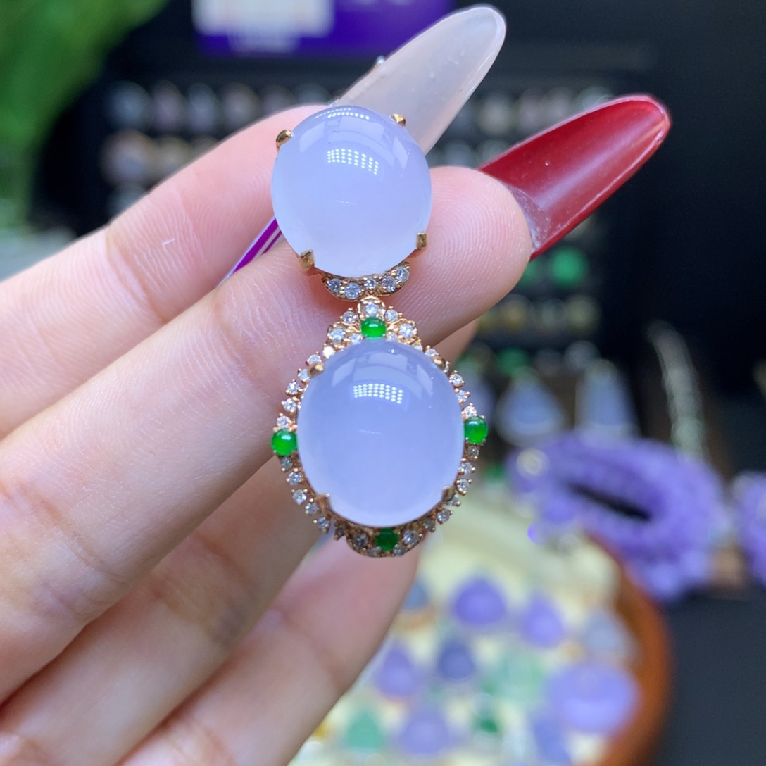 翡翠颈饰18K金镶嵌天然