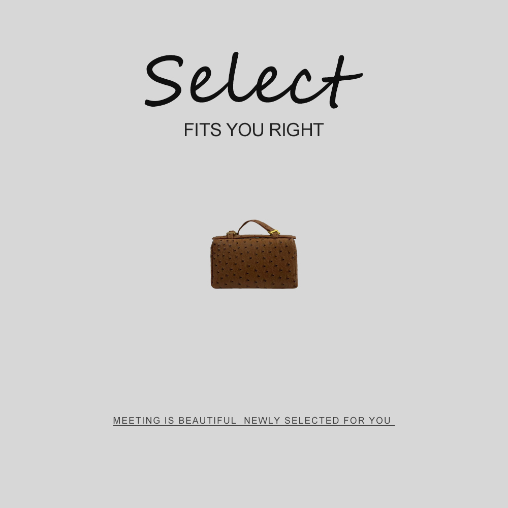 2025新款女士包包LP7094-金扣棕色鸵鸟纹