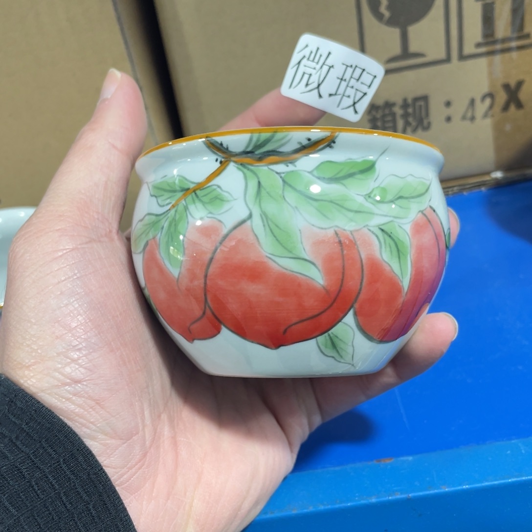 釉下手绘茶具微瑕