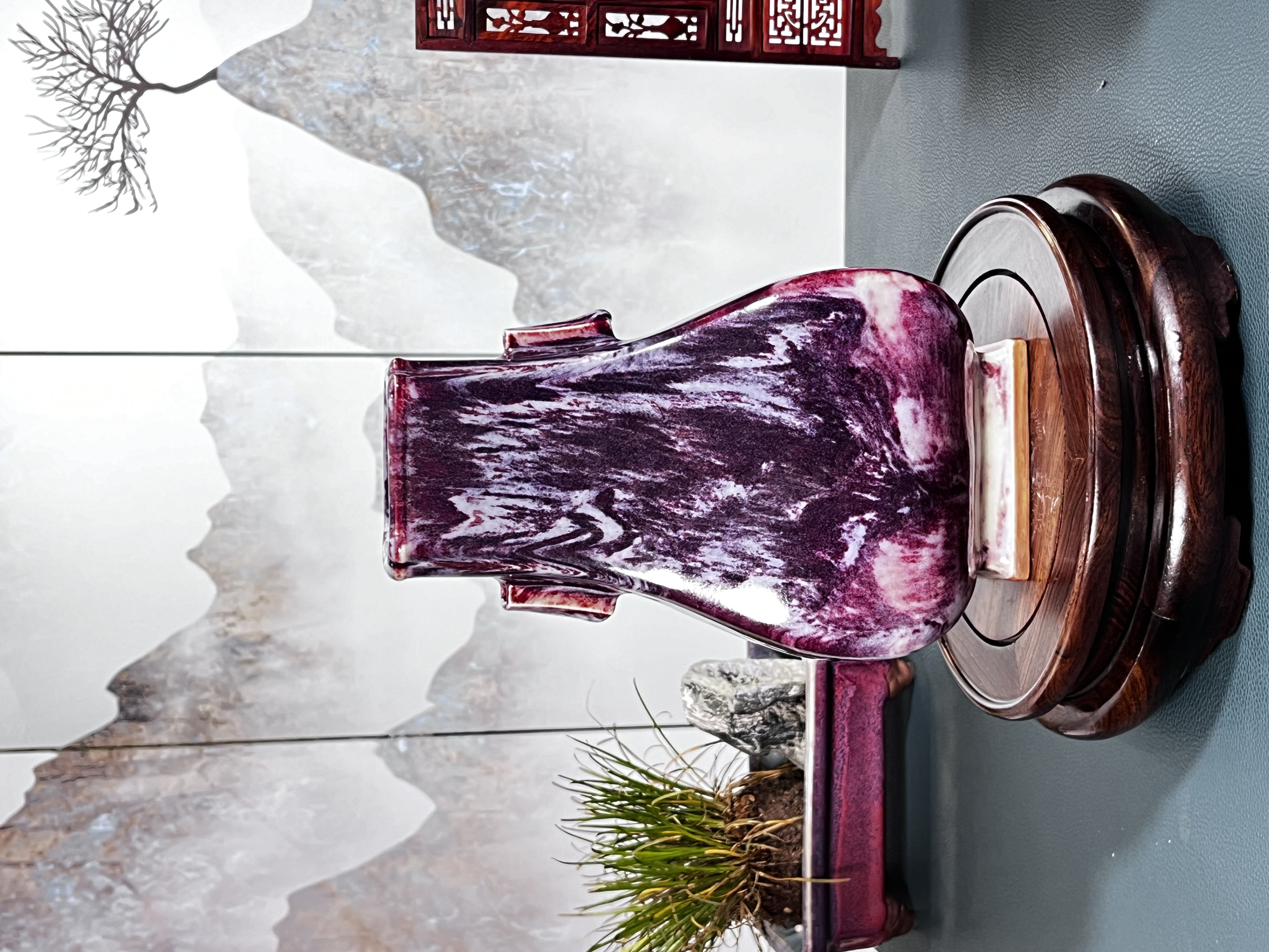 神垕传统煤烧凤山钧窑张建钊老师穿带瓶