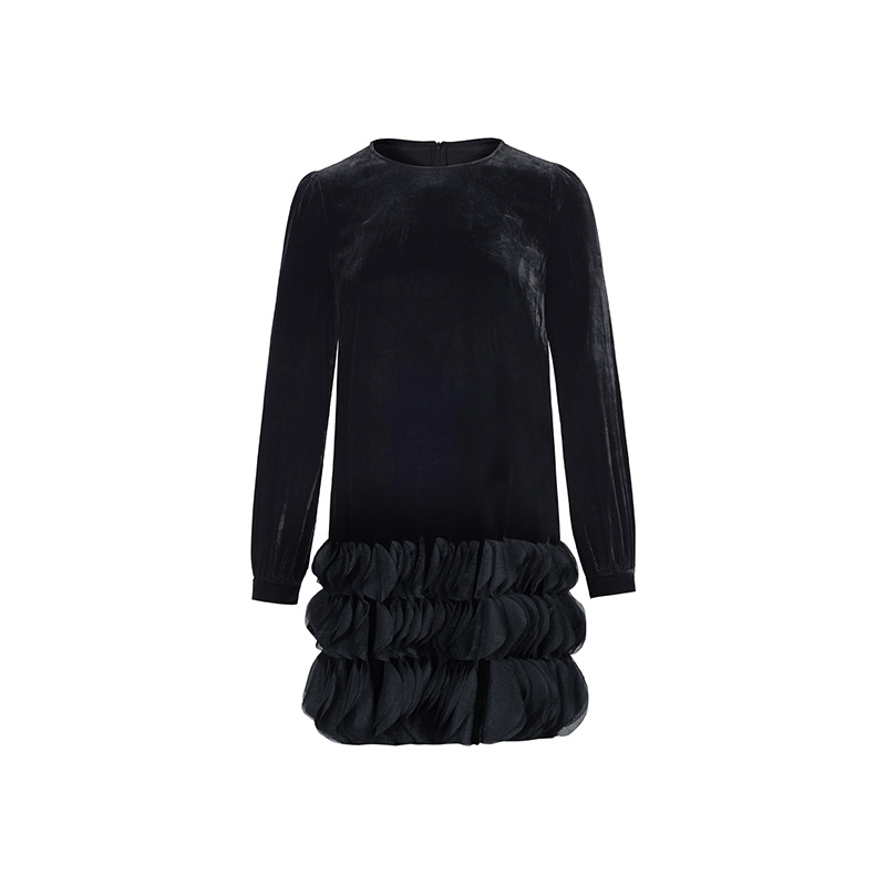 【媛媛专属】商场同款春秋新品俏皮减龄丝绒连衣裙N191A41135