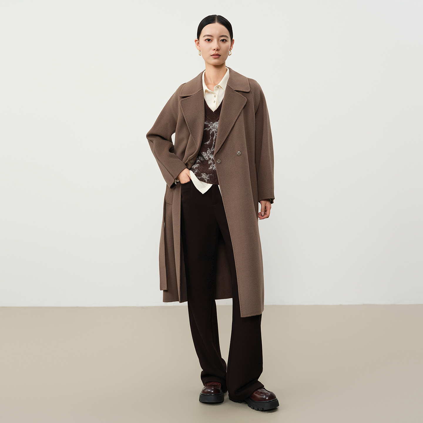 【谷邦L+】长款毛呢外套女2025冬季新G3485447