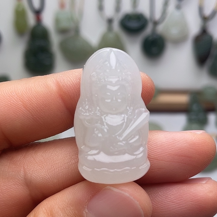 和田玉未镶嵌颈饰白玉高货宝宝观音