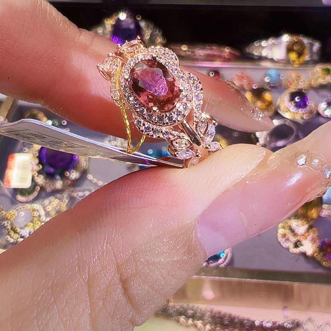 银S925镶嵌碧玺碧玺