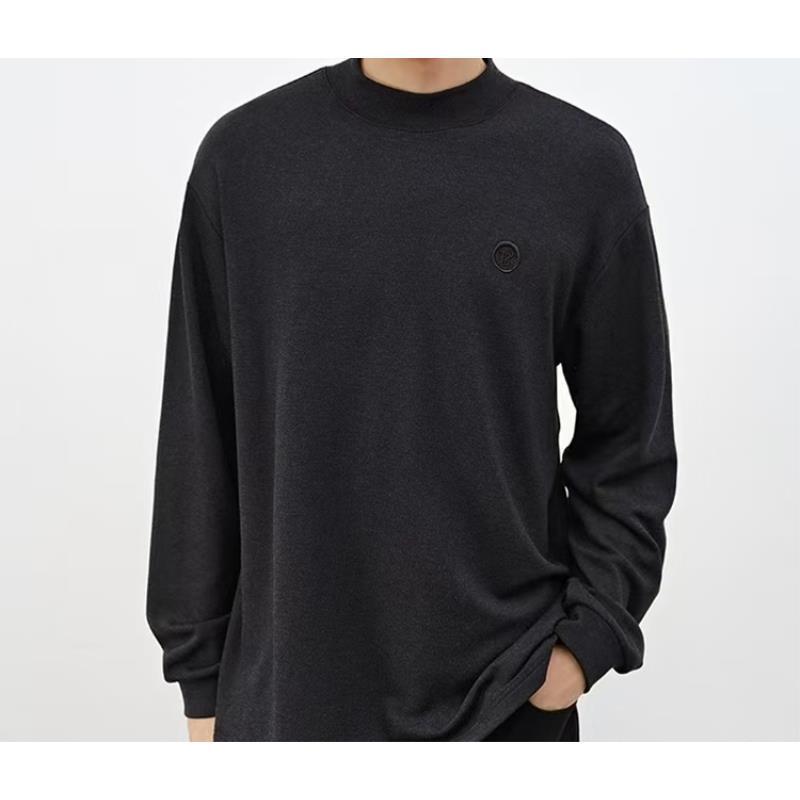 （鸟）圆领长袖纯色男士圆领秋季休闲毛衣