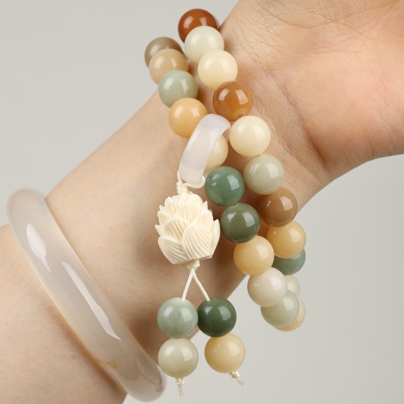 菩提双圈莲花手串无礼盒MK687