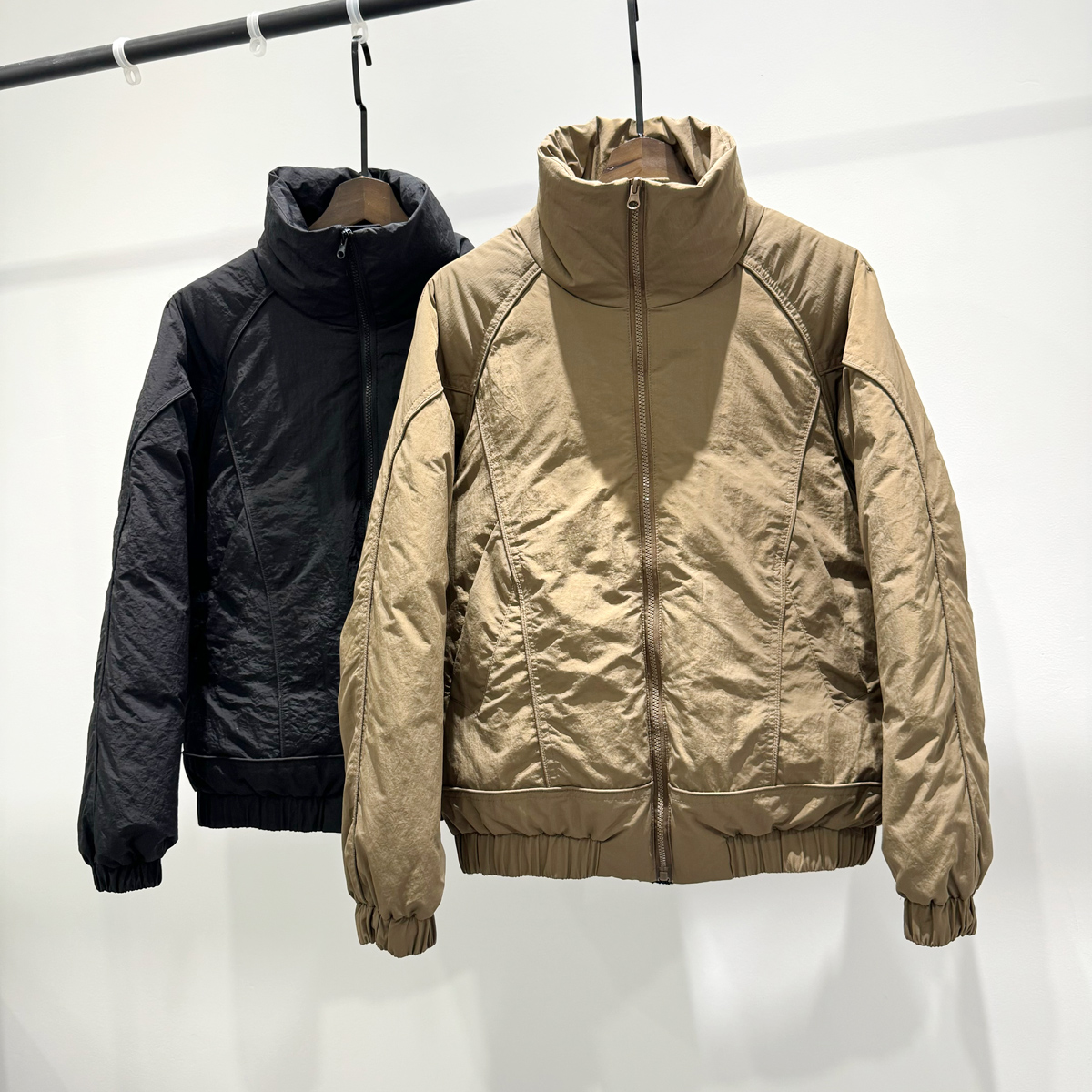 现货高充绒羽绒服男士约时尚百搭潮流结构线立领冬季宽松保暖外套