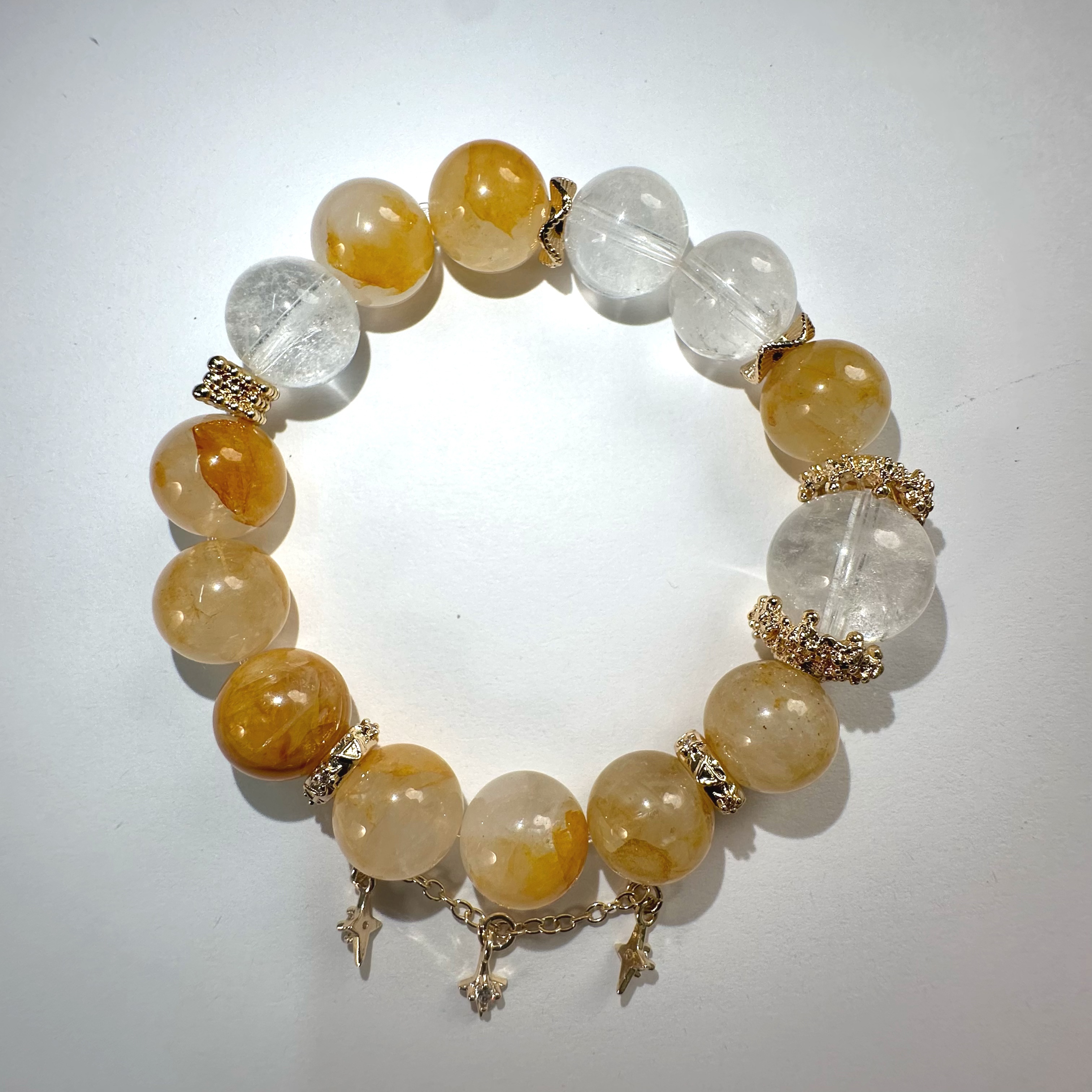 原创设计天然黄花胶水晶轻奢女款手链手串