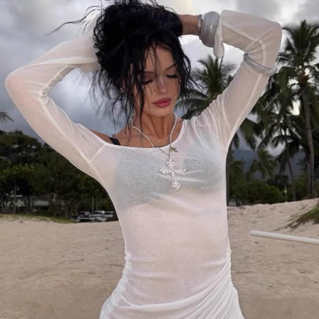 gusty特价纯欲温柔风斜肩针织连衣裙性感辣妹直播款