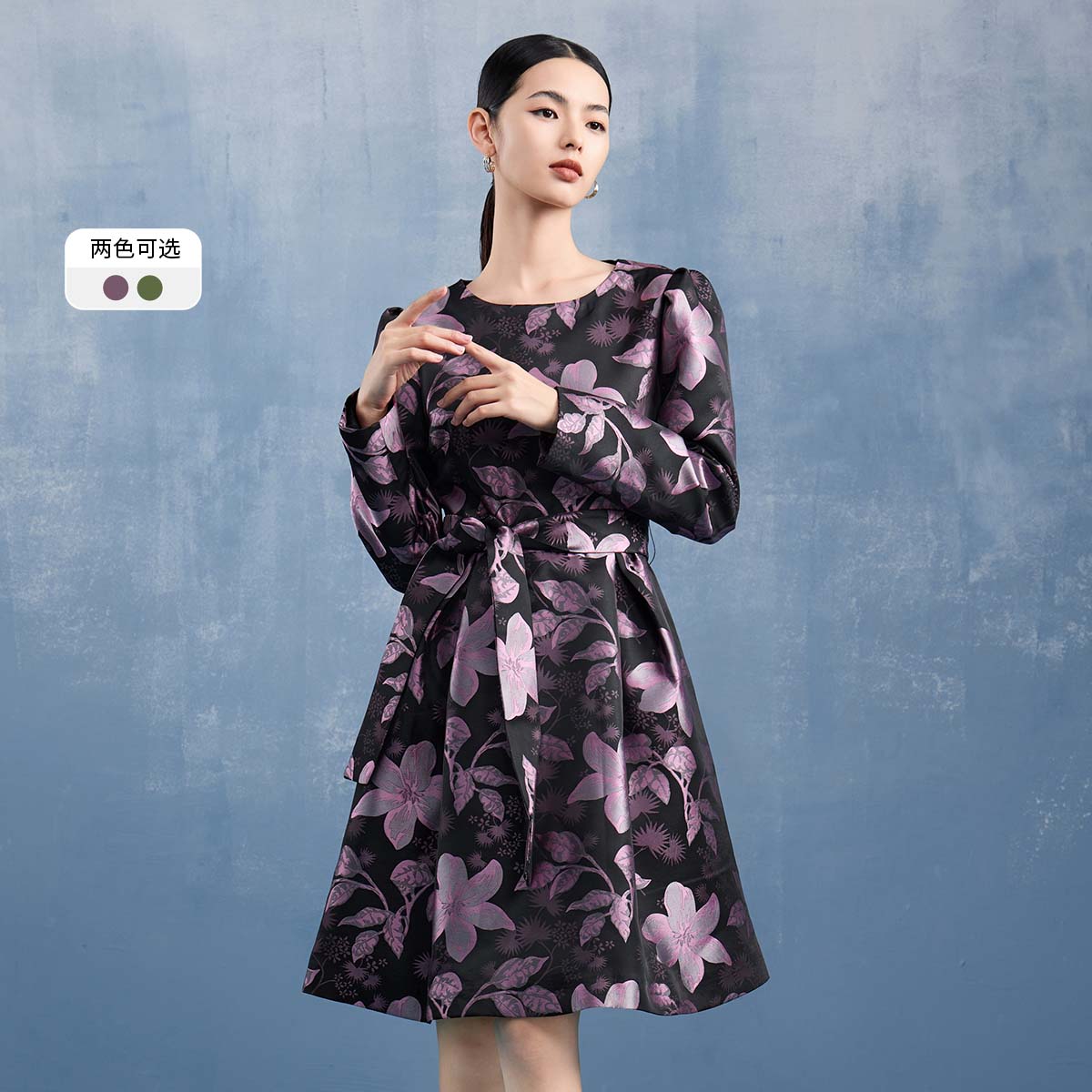 【妍妍专属】女装连衣裙气质显瘦时尚长袖优雅VRAI90DRX0