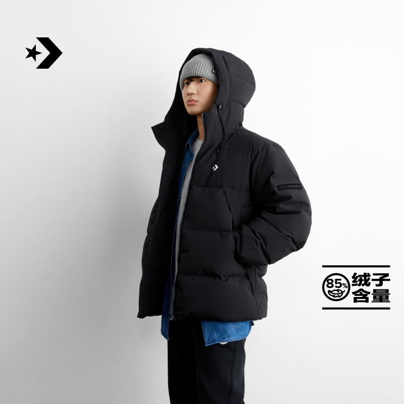 匡威秋冬新品连帽保暖羽绒服斜插口袋外套CONVERSE MCJ116