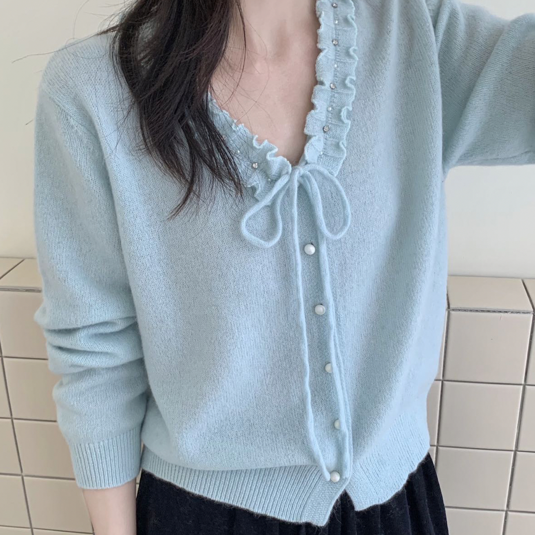 针织女毛针织衫秋冬精纺开衫长袖秋冬毛衫开衫