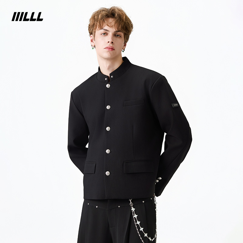 IIILLL童锦程新中式国风西装秋款中山装夹克男高级感休闲立领外套