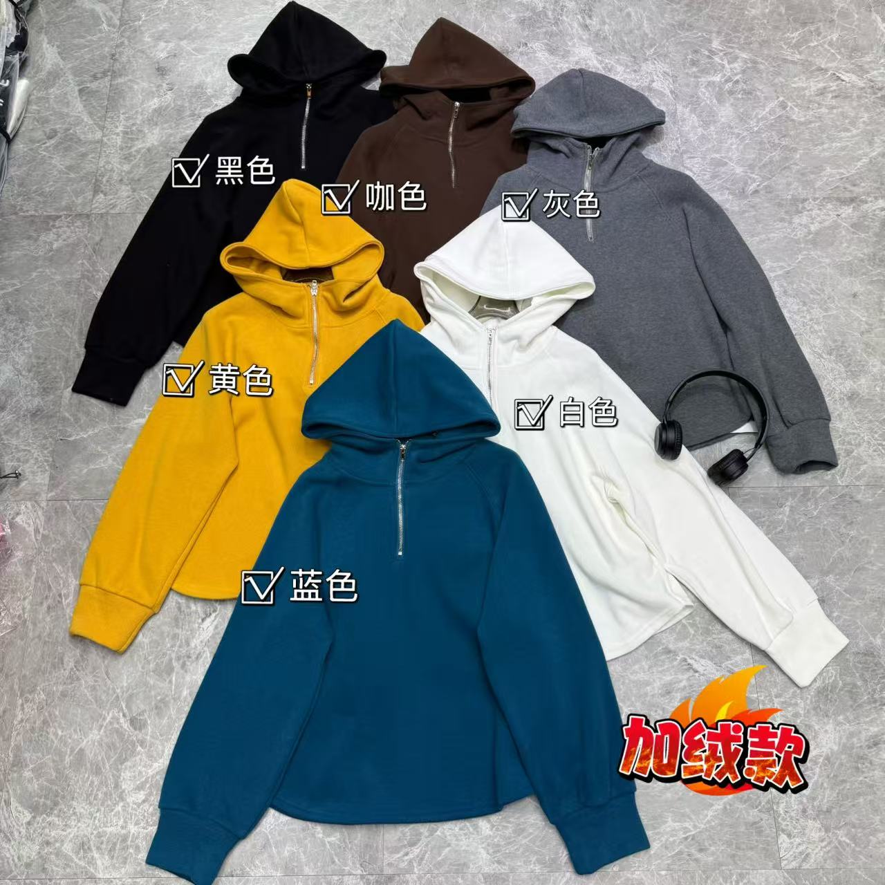 冬季新款休闲韩版时尚连帽抓绒加厚百搭显瘦 卫衣T恤