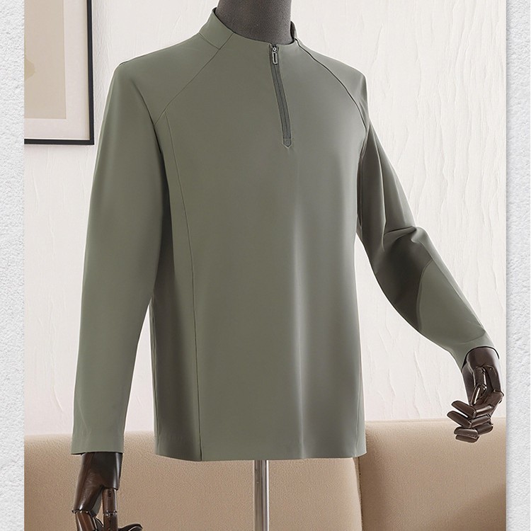 春秋户外防风运动上衣男女长袖立领半拉链透气弹力宽松卫衣【特】