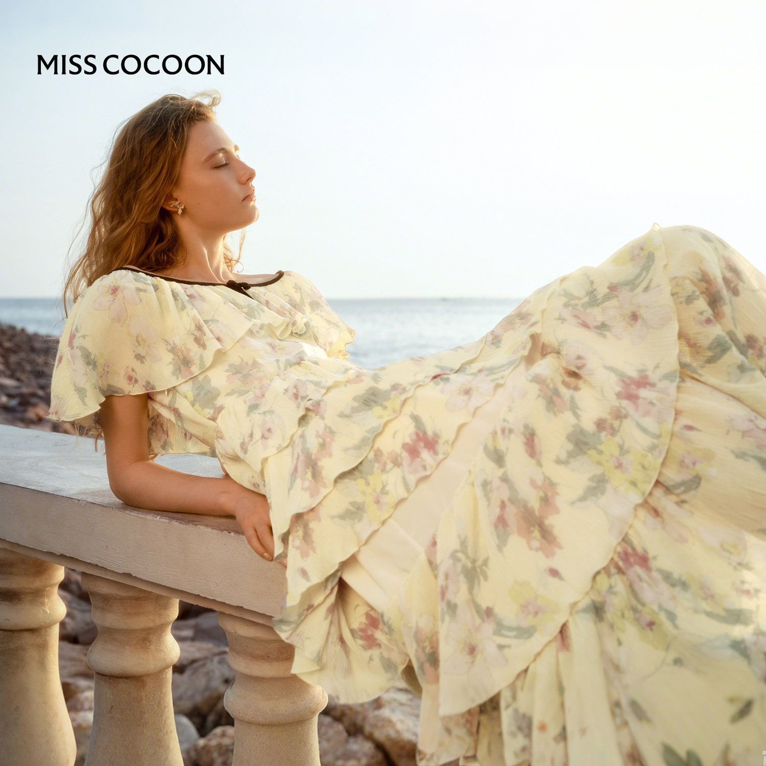 missCOCOON度假蛋糕裙25夏荷叶边连衣裙0134