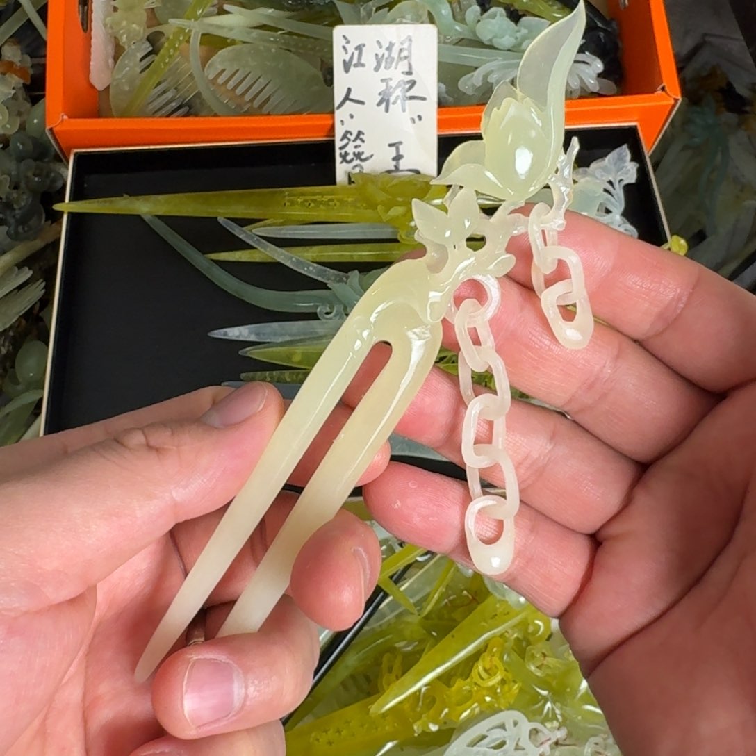 岫玉发饰未镶嵌明君玉簪贼拉好看