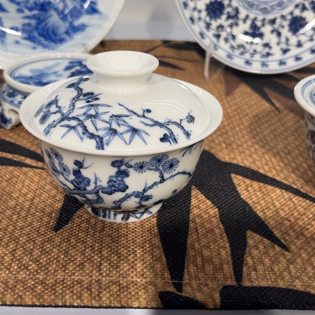 說***听手工手绘盖碗盖碗