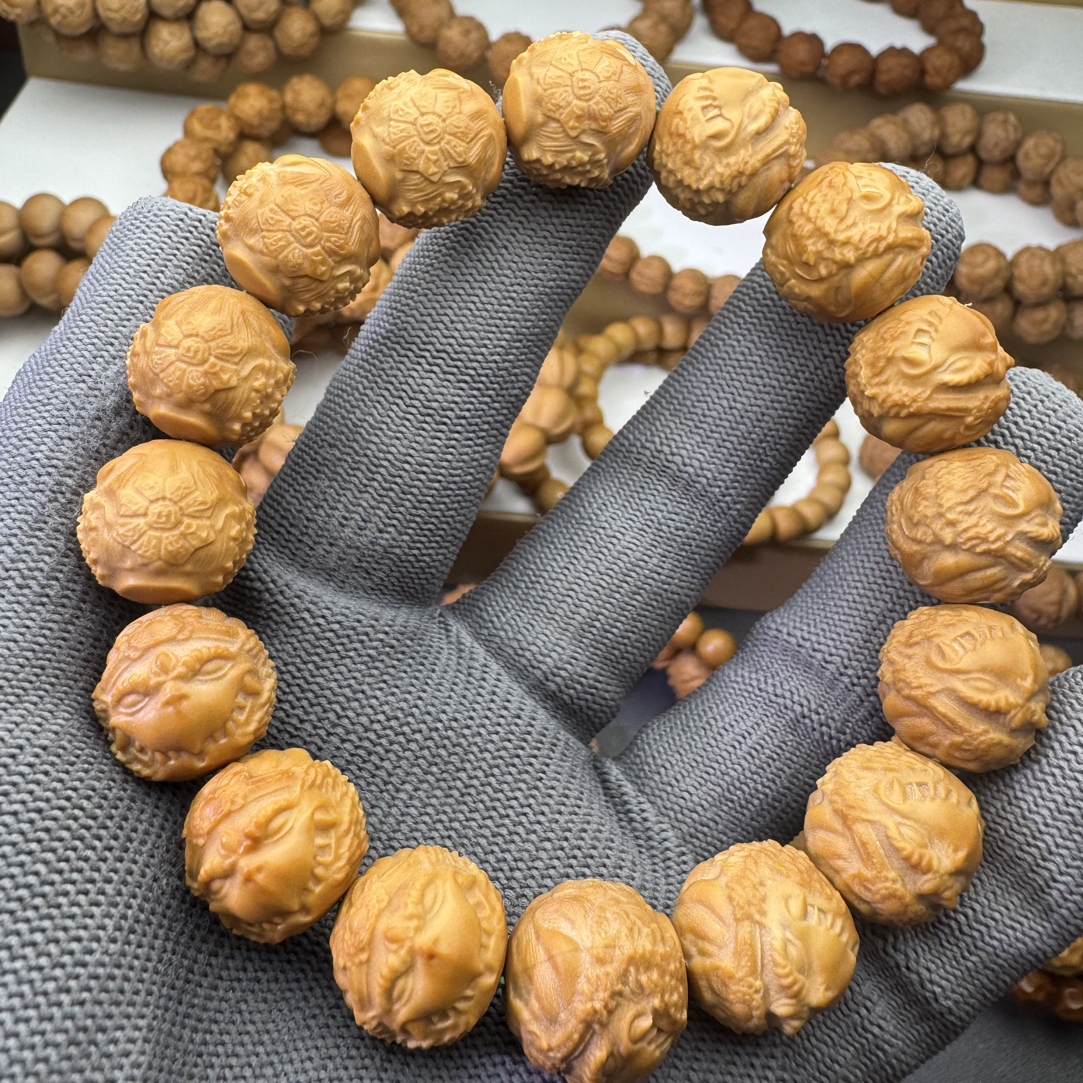 猴头雕刻大鹏鸟精工手串15-16mm微瑕体验款