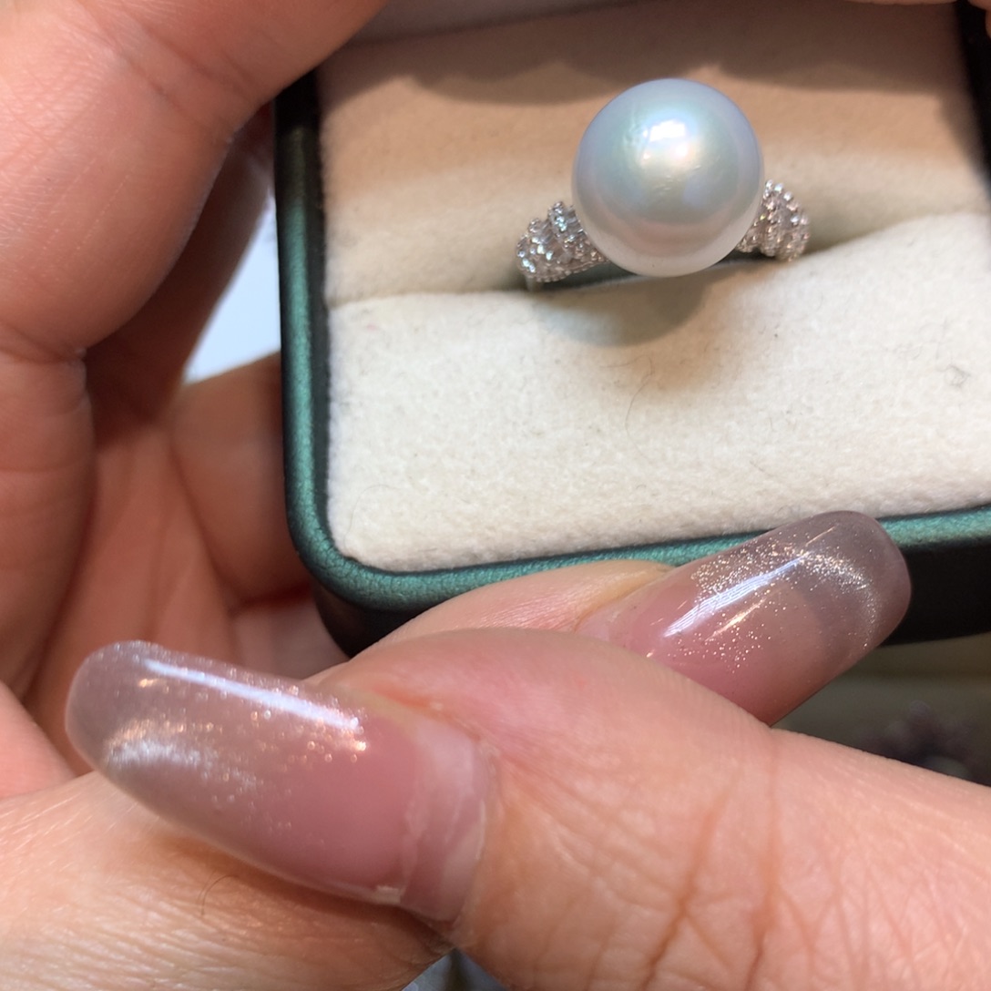 淡水珍珠戒指银S925镶嵌