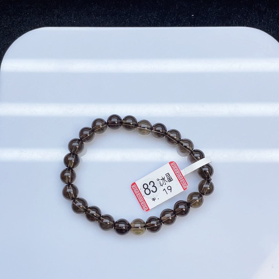 水晶手链未镶嵌茶晶7mm+