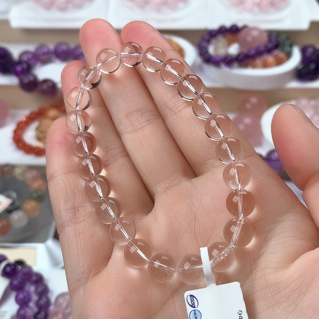 水晶手串未镶嵌夏***物白水晶