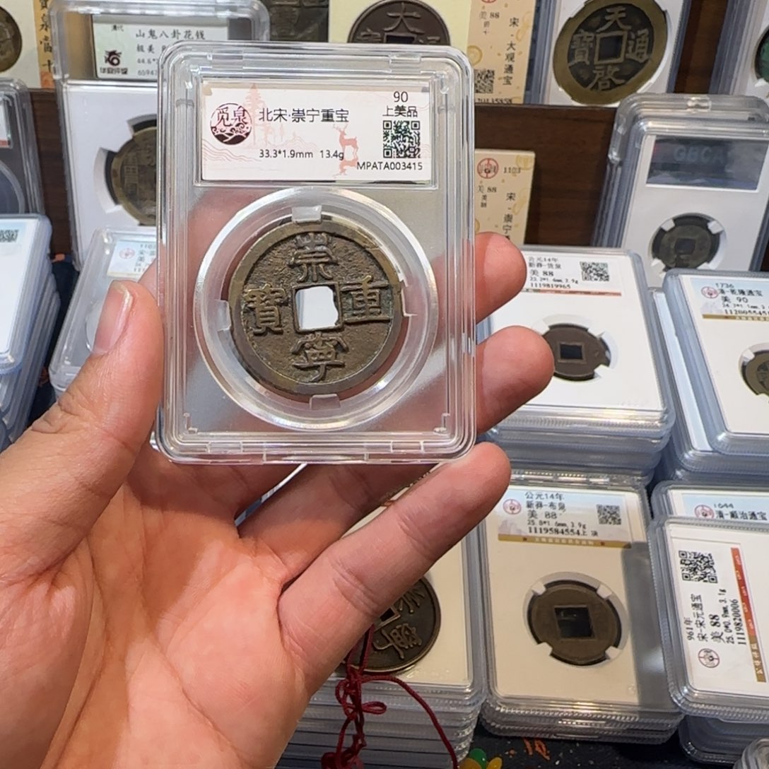 铜开。崇宁重宝。折十3415