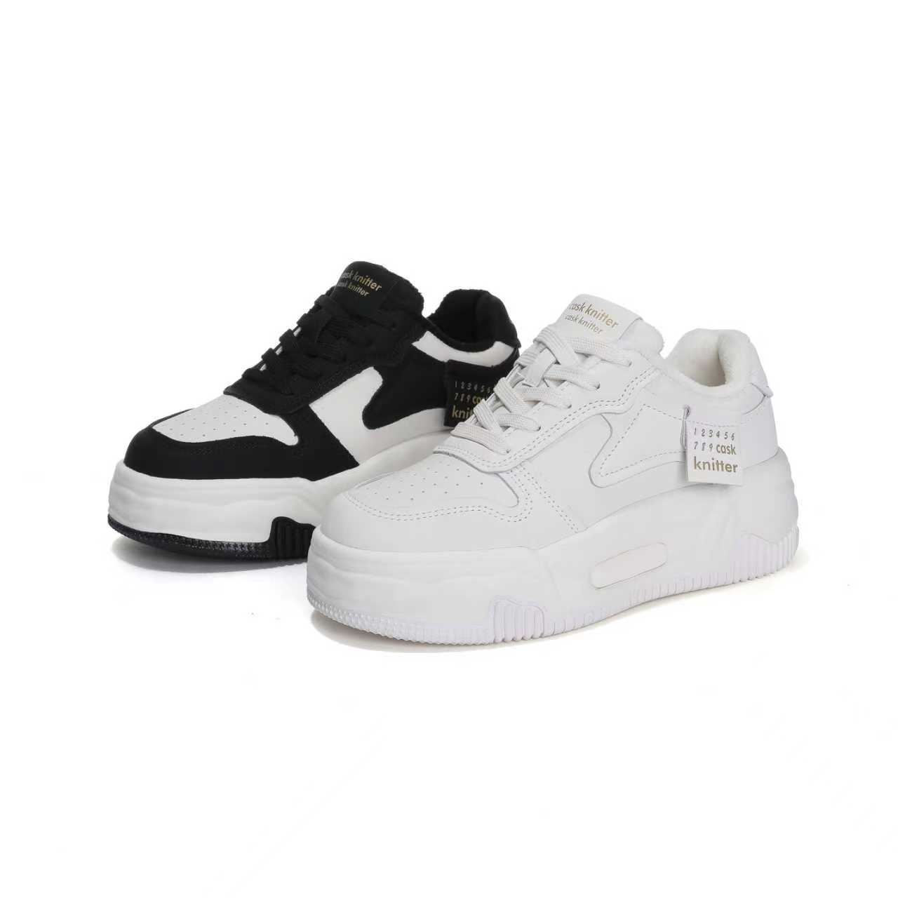 【芳芳惊喜】棉花糖款！超软熊猫配色加绒厚底小白鞋989-1