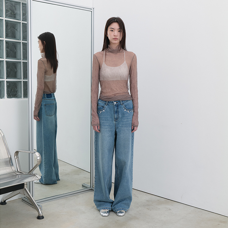 【SAGE STUDIO 设计师品牌】SND AW25 口袋边绣花复古牛仔长裤