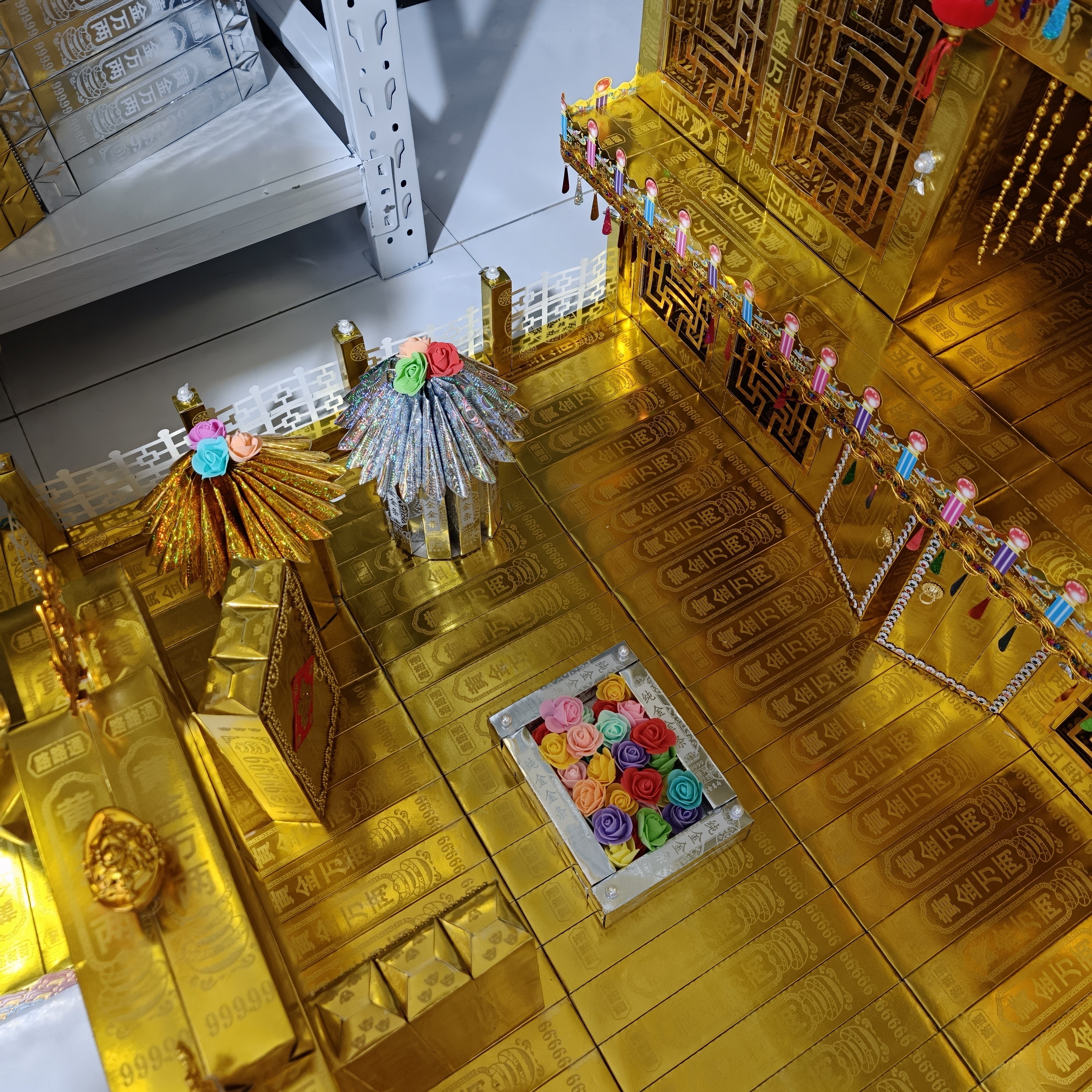 手工折纸带院二层楼房送视频教程尺寸长120*宽105*高90